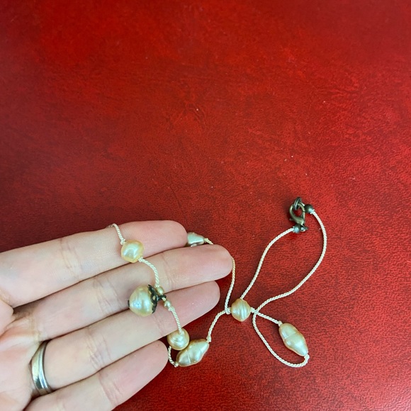 Vintage Haskell Style Faux Pearl Necklace Knotted String Strand Pendant Retro - Picture 2 of 4